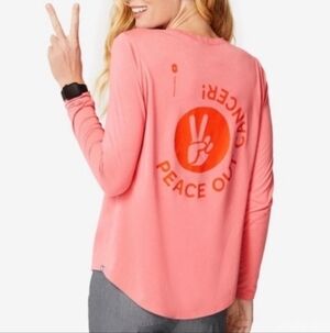 FIGS Peace Out Cancer Long Sleeve Underscrub Shirt Size Small